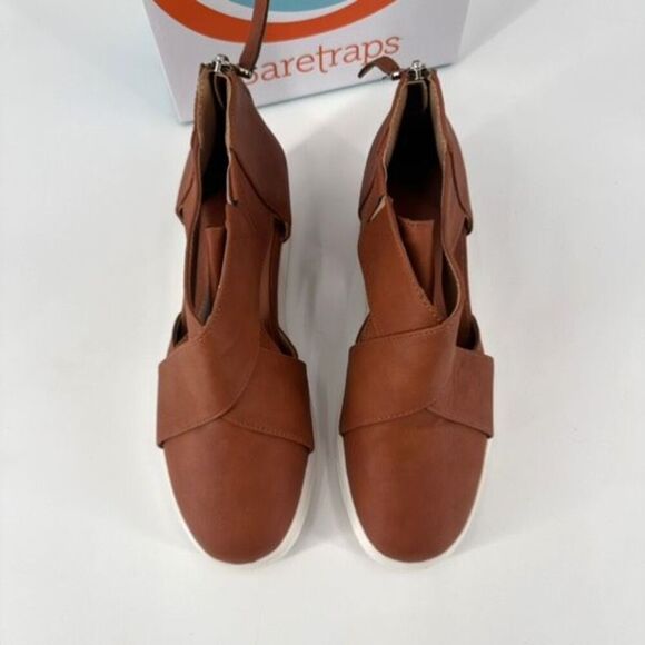 Journee Collection Seena Wedge Sneaker Sandal Cut out Size 40, brown Size 10 - Picture 2 of 6